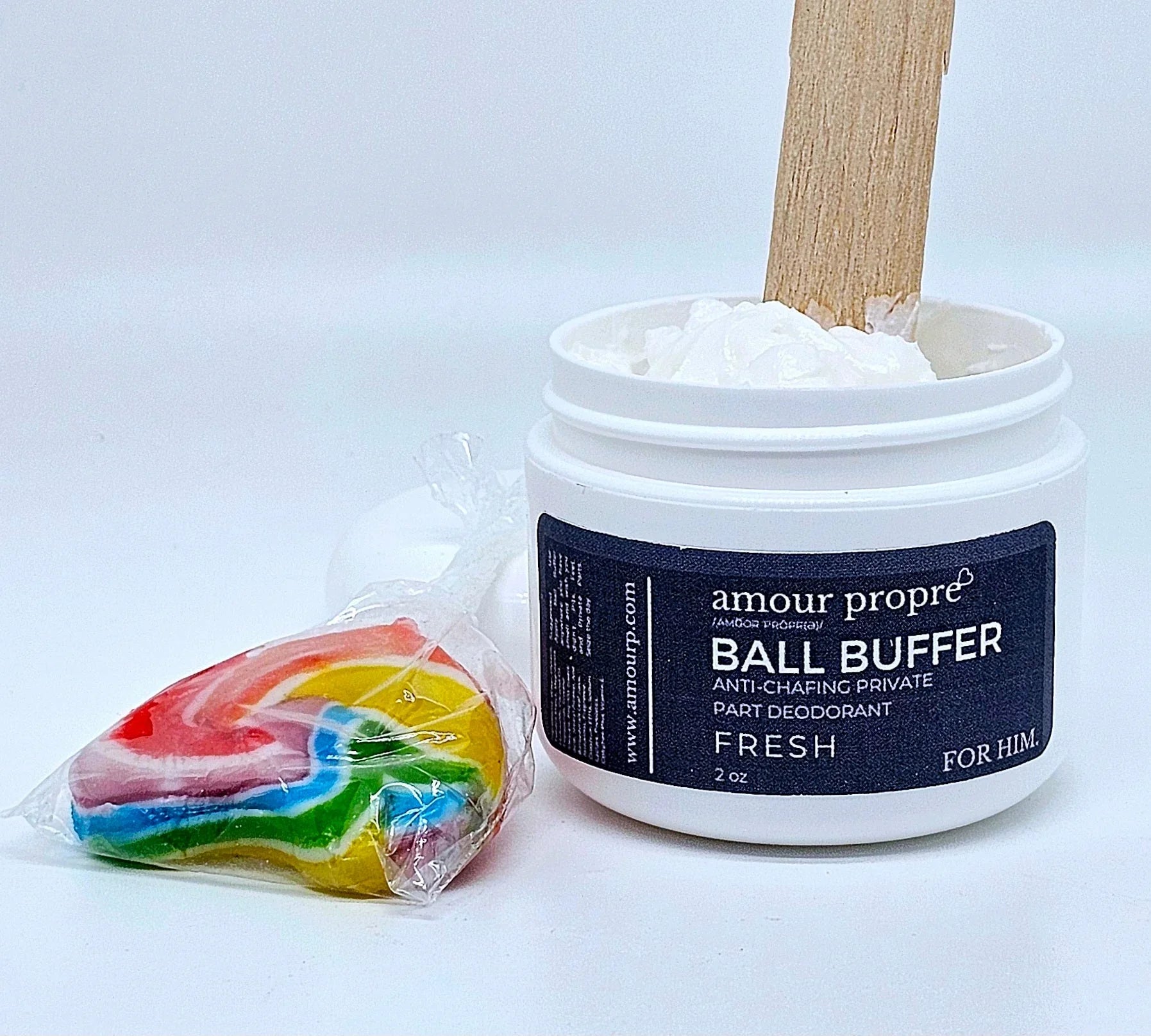 Amour Propre® Ball Buffer: FOR HIM. Private part deodorant