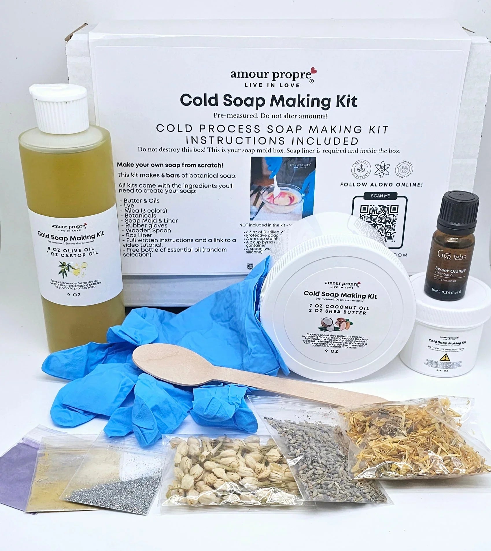 Amour Propre® Amour Propre Cold Process Soap Making Kit | Create Your Own Luxurious Botanical Soap Bars!