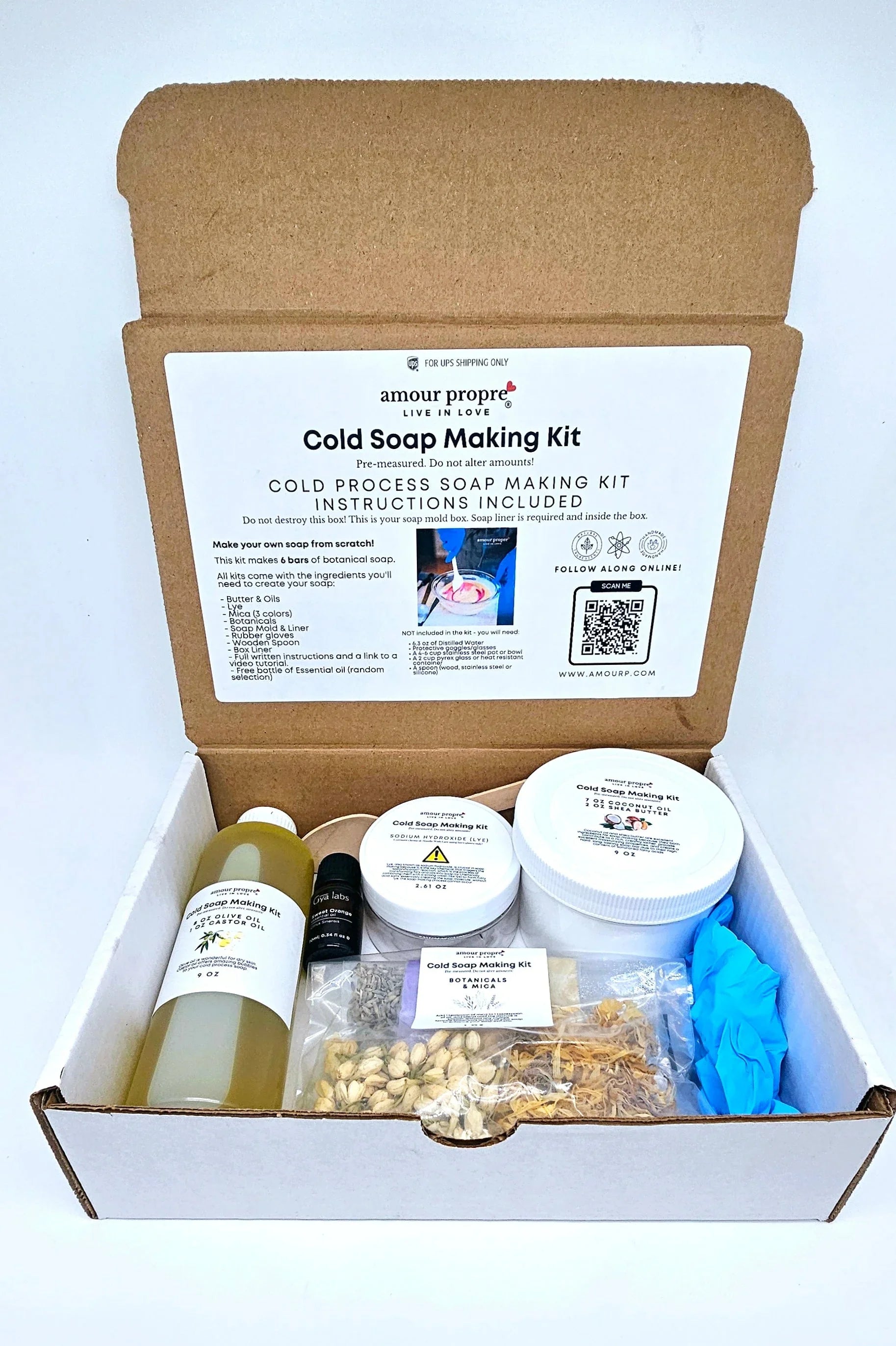 Amour Propre® Amour Propre Cold Process Soap Making Kit | Create Your Own Luxurious Botanical Soap Bars!
