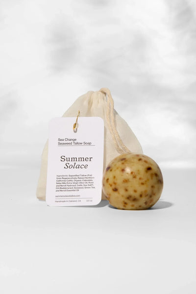 Summer Solace Tallow Sea Change – Seaweed Sphere Soap | Bladderwrack & Neroli - Image 1