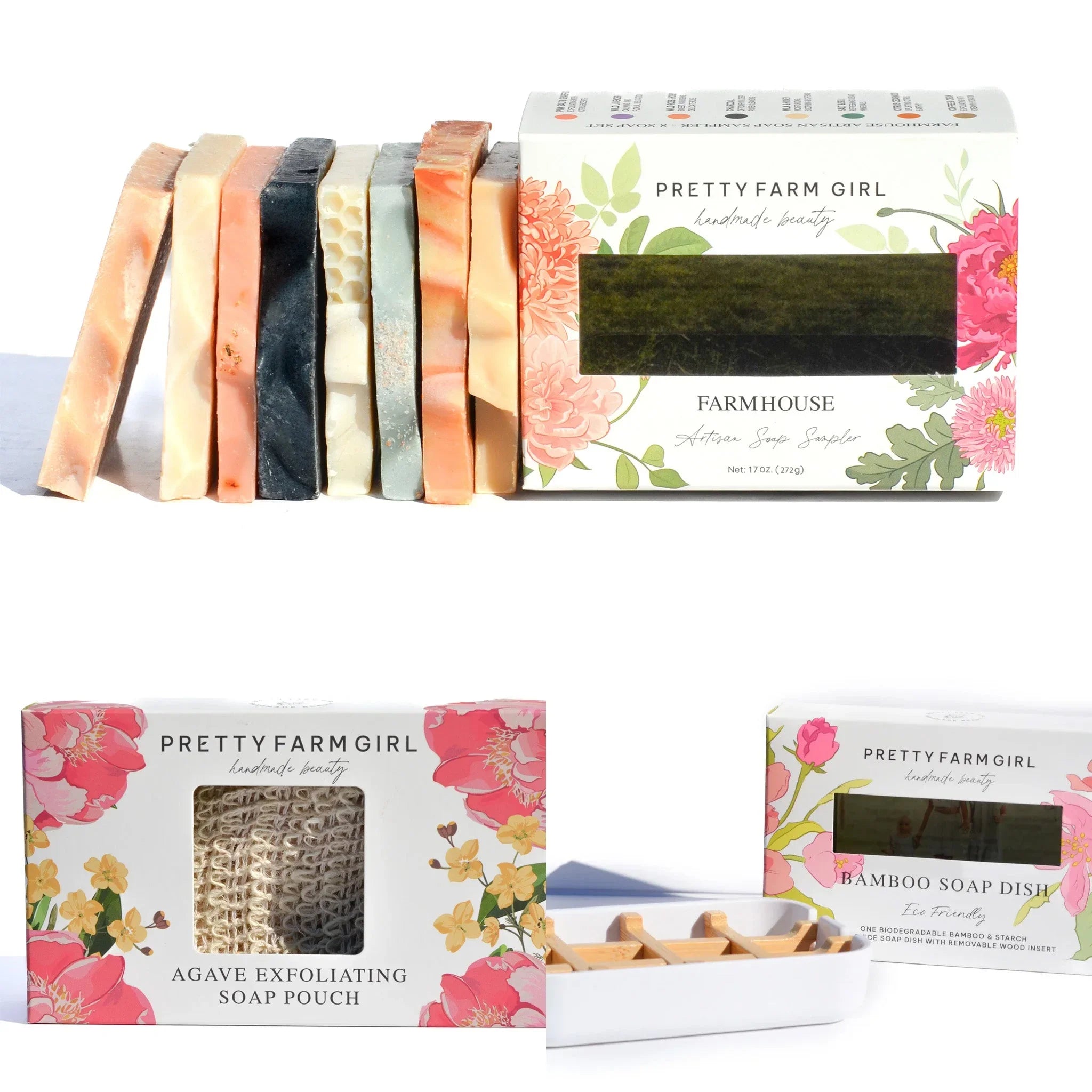 Pretty farm girl Farmhouse Artisan Goat Milk & Tallow Soap Sampler