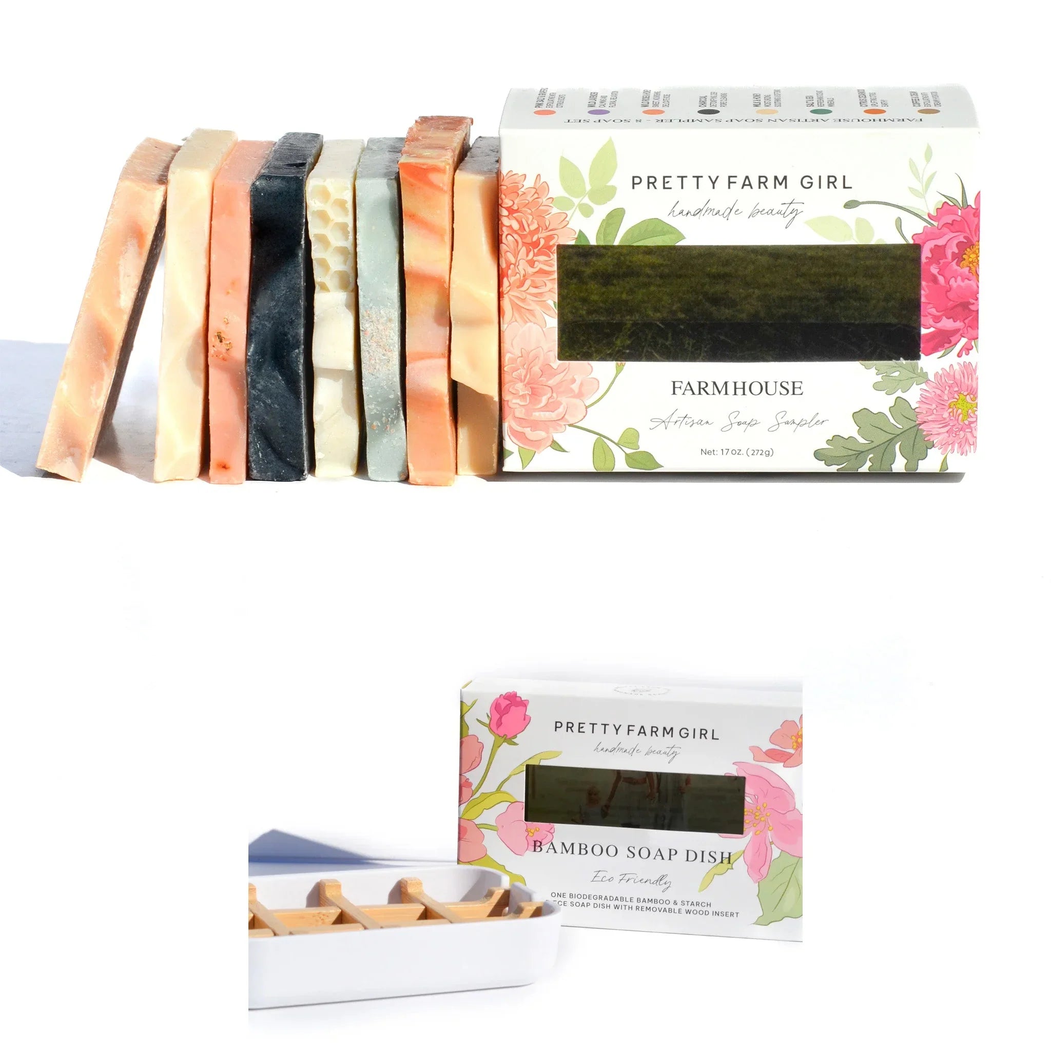 Pretty farm girl Farmhouse Artisan Goat Milk & Tallow Soap Sampler