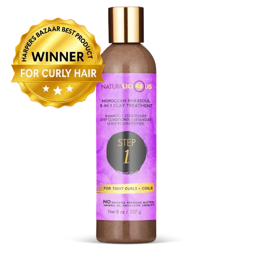 Naturalicious Step 1: Moroccan Rhassoul 5-in-1 Clay Treatment (For Tight Curls)