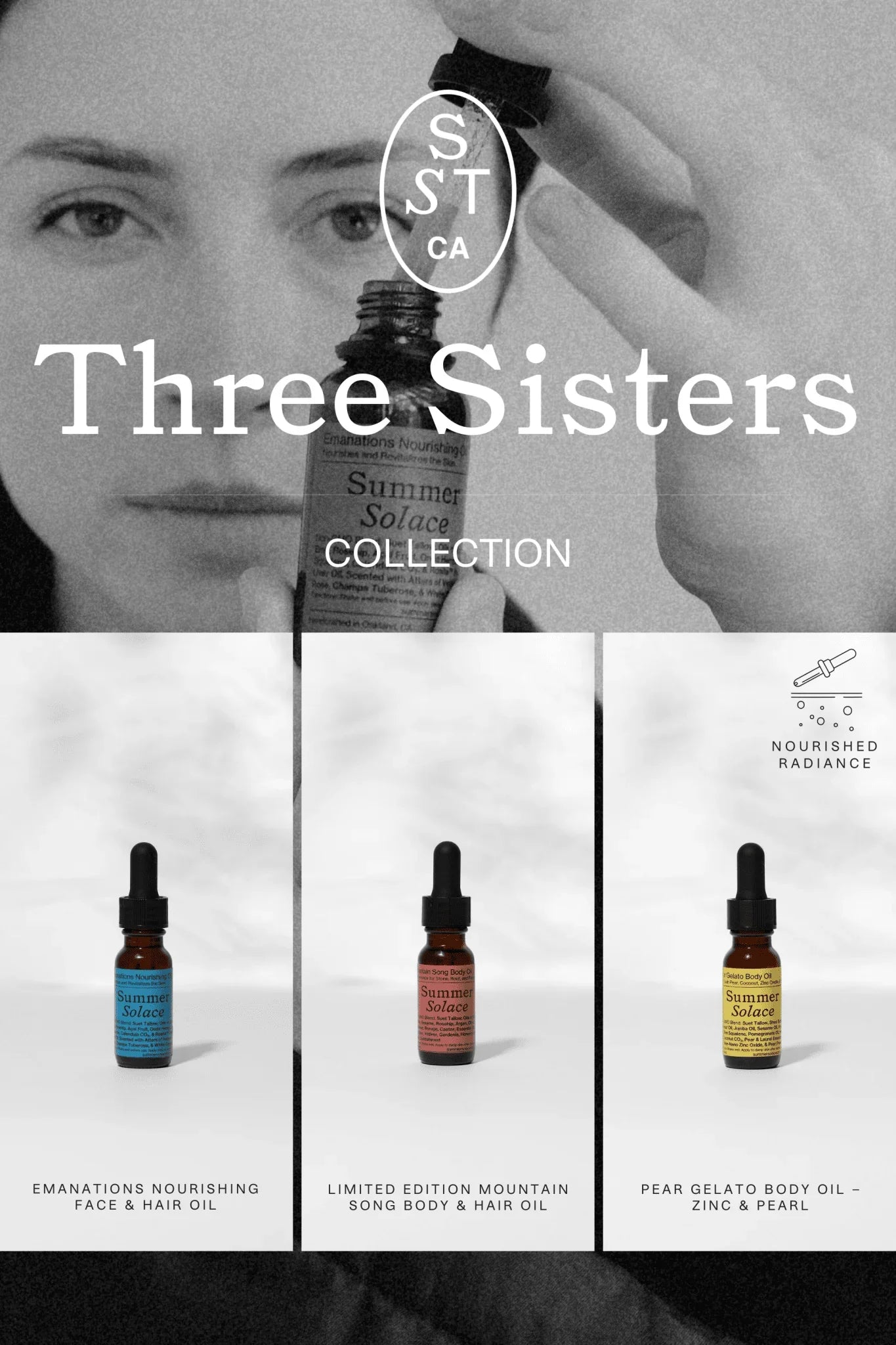 Summer Solace Tallow Three Sisters: Luxury Tallow Oil Trio – Face, Body & Hair Oils