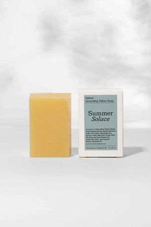 Summer Solace Tallow Vetiver Grounding Soap – Earthy Bar for Calm & Balance