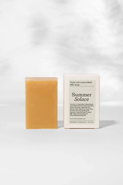 Summer Solace Tallow Violet & Lemon Basil Soap – Made with A2/A2 Milk | Floral & Citrusy - Image 1
