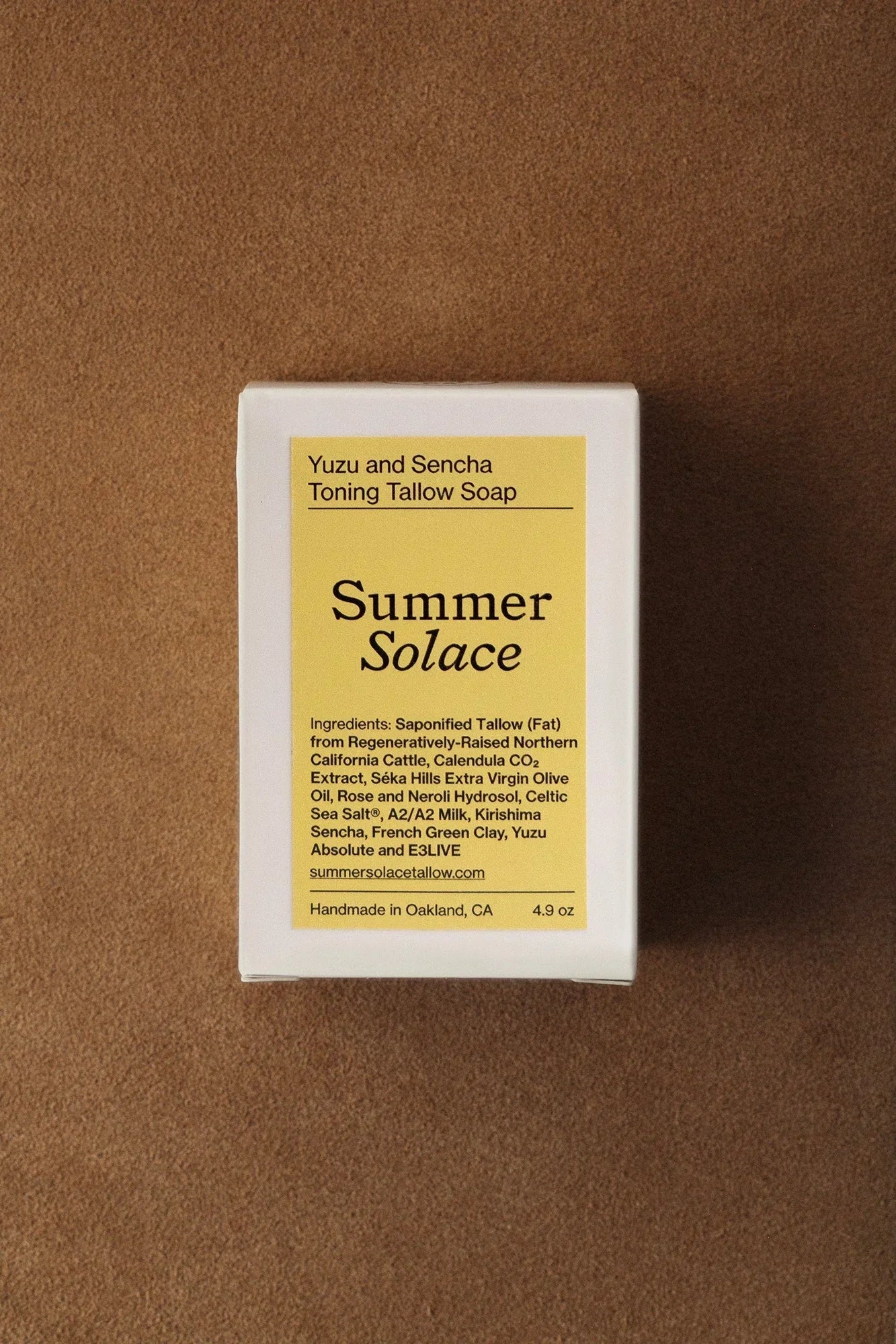 Summer Solace Tallow Yuzu & Sencha Soap – Invigorating Toning Bar with E3Live®