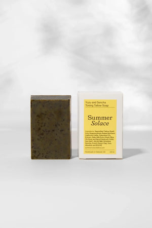 Summer Solace Tallow Yuzu & Sencha Soap – Invigorating Toning Bar with E3Live®
