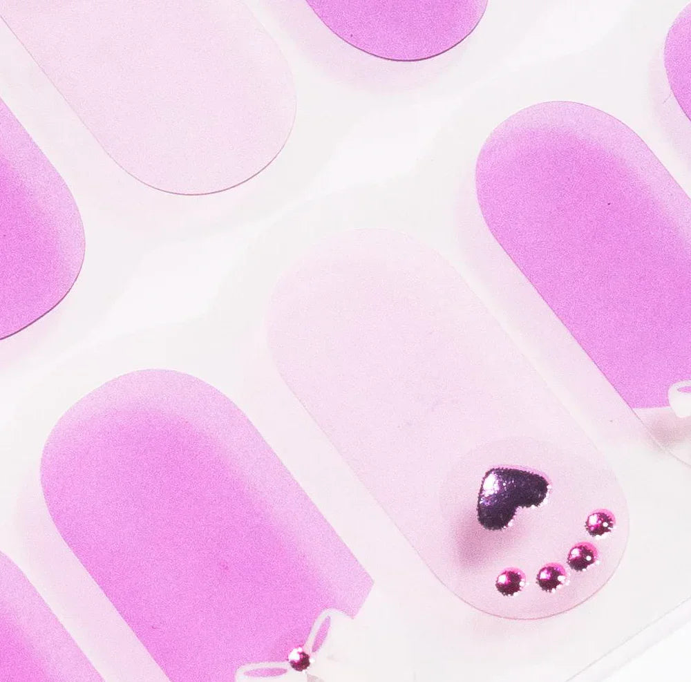 Candied Nails Lavender Heart Gel Nails