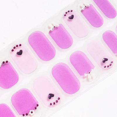 Candied Nails Lavender Heart Gel Nails - Image 1