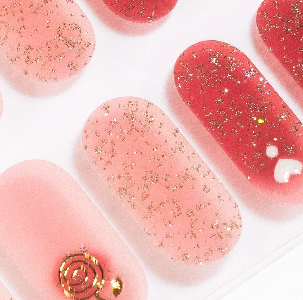 Candied Nails Heart Rose Gel Nails