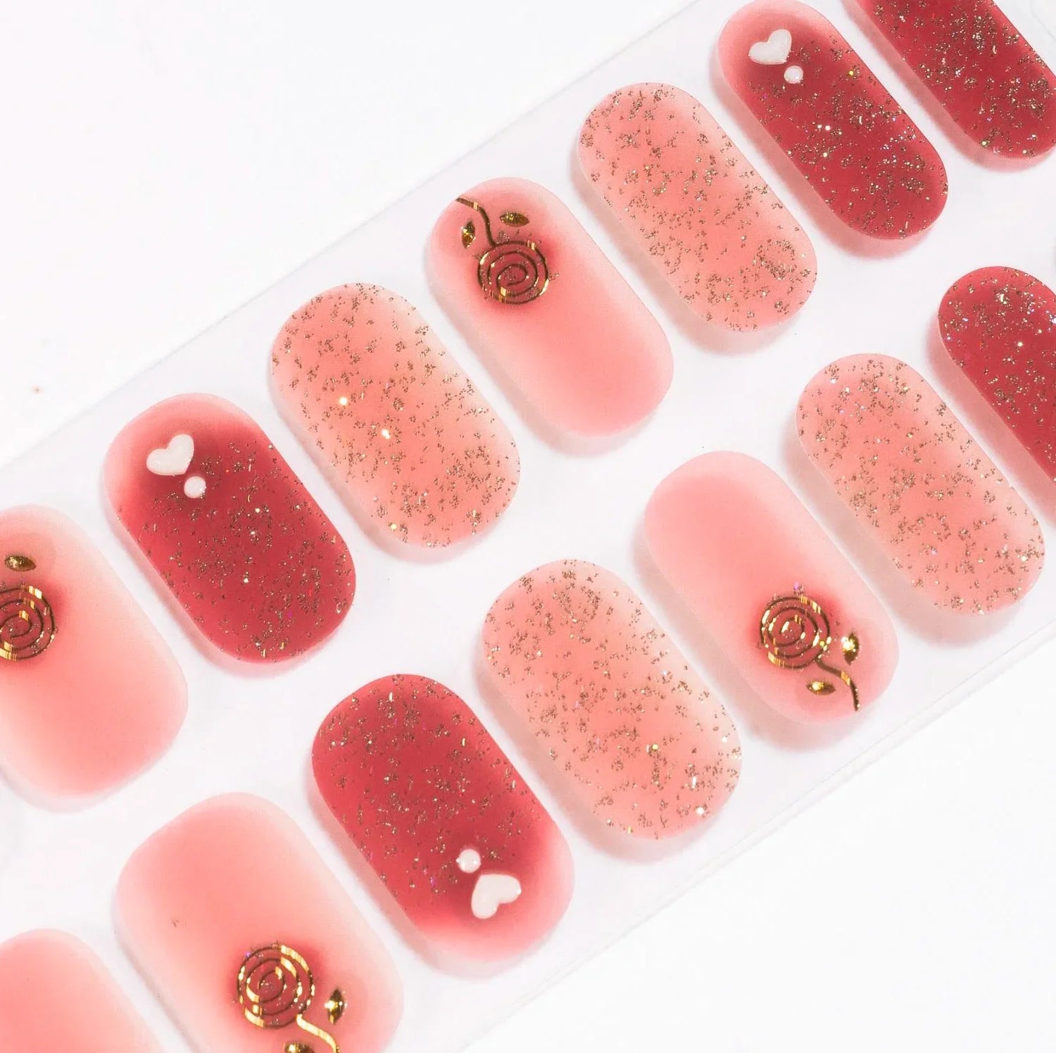 Candied Nails Heart Rose Gel Nails