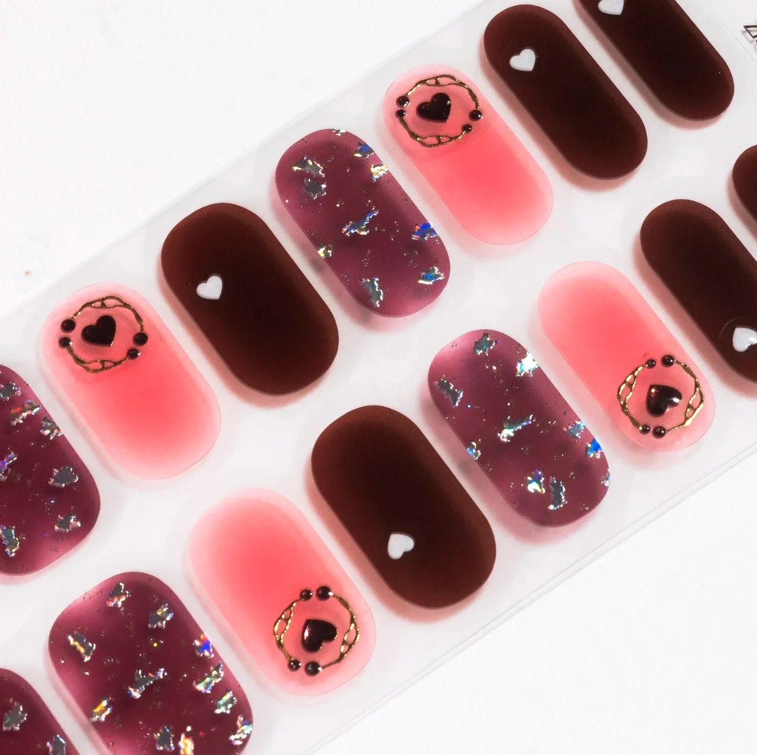 Candied Nails Darkness Heart Gel Nails