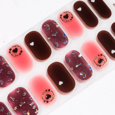 Candied Nails Darkness Heart Gel Nails - Image 1