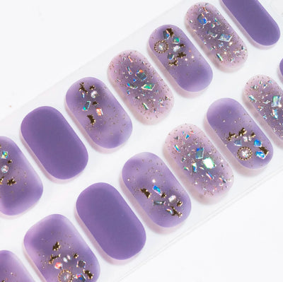 Candied Nails Purple Sparkle Gel Nails - Image 2