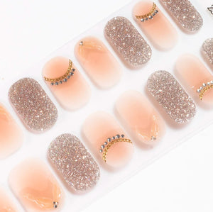 Candied Nails Glitter Peach Gel Nails