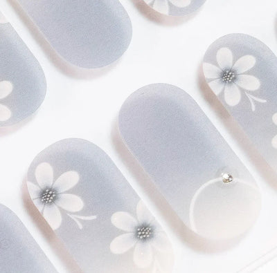 Candied Nails Blue Floral Gel Nails - Image 2