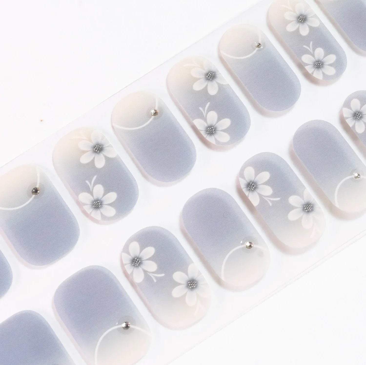 Candied Nails Blue Floral Gel Nails