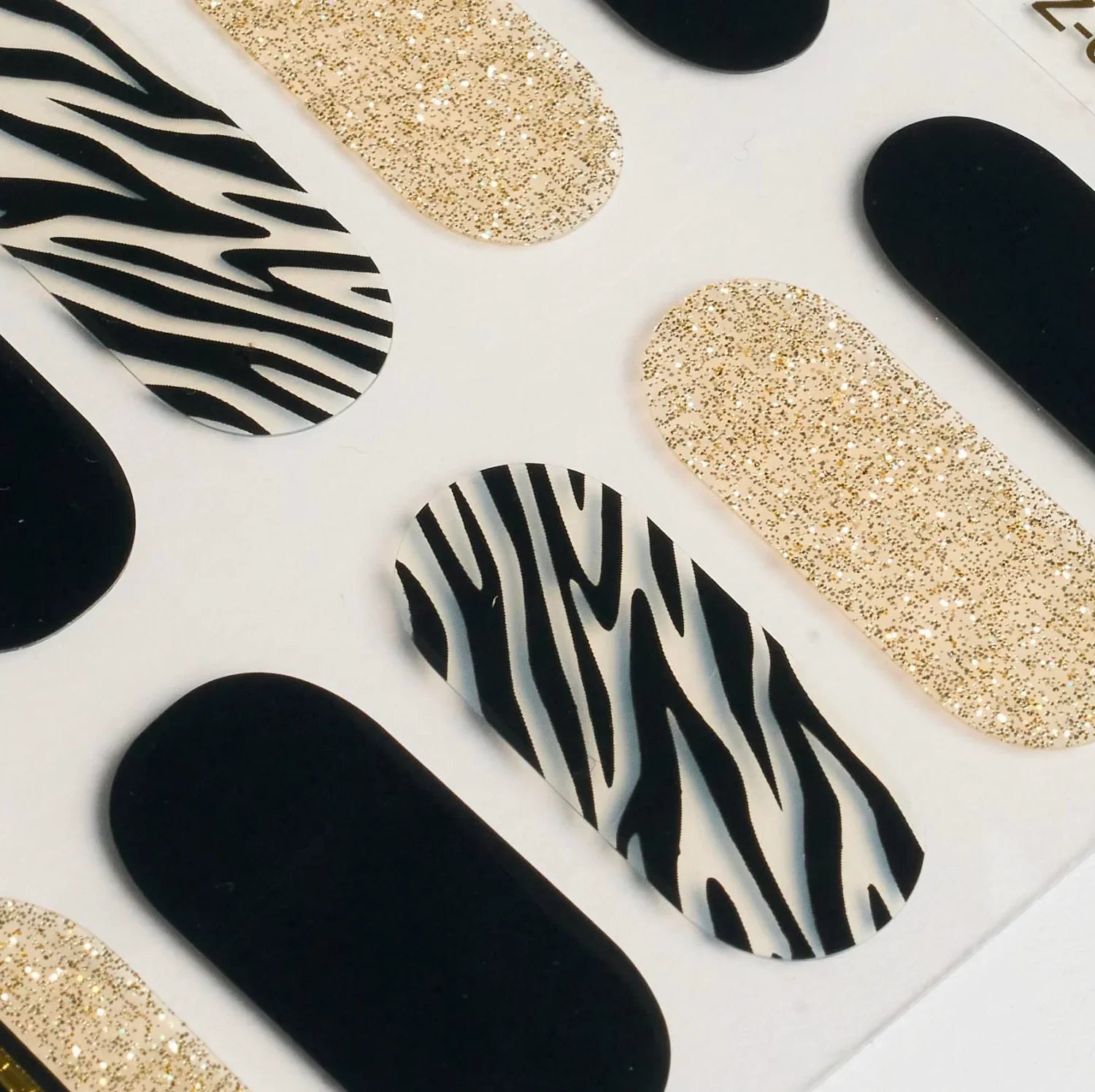Candied Nails Stripes and Gold Gel Nails