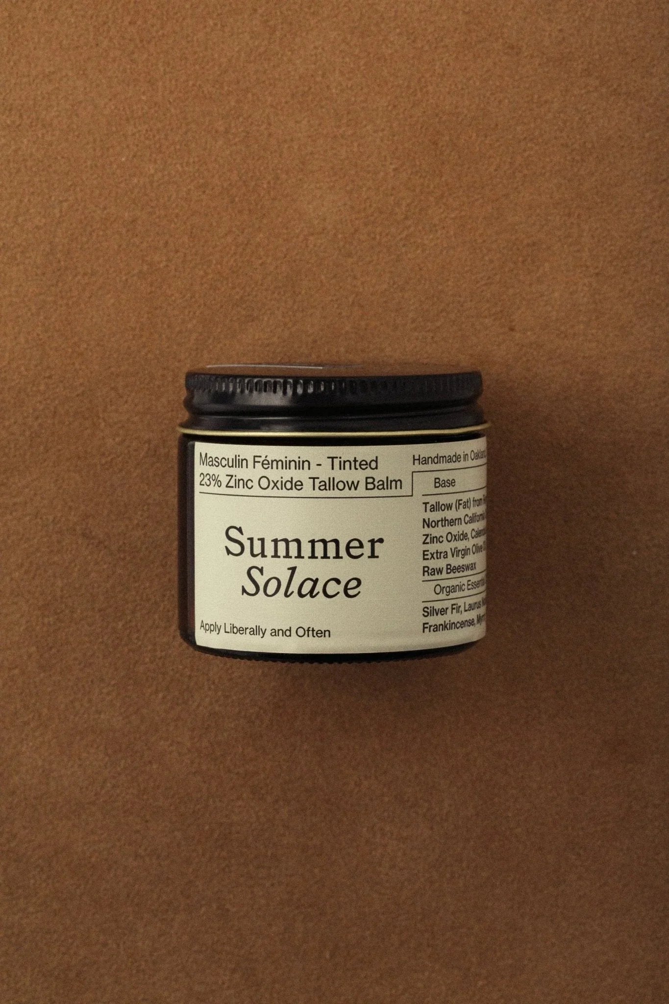 Summer Solace Tallow 23% Non-Nano Zinc Tinted Tallow Balm | Scented