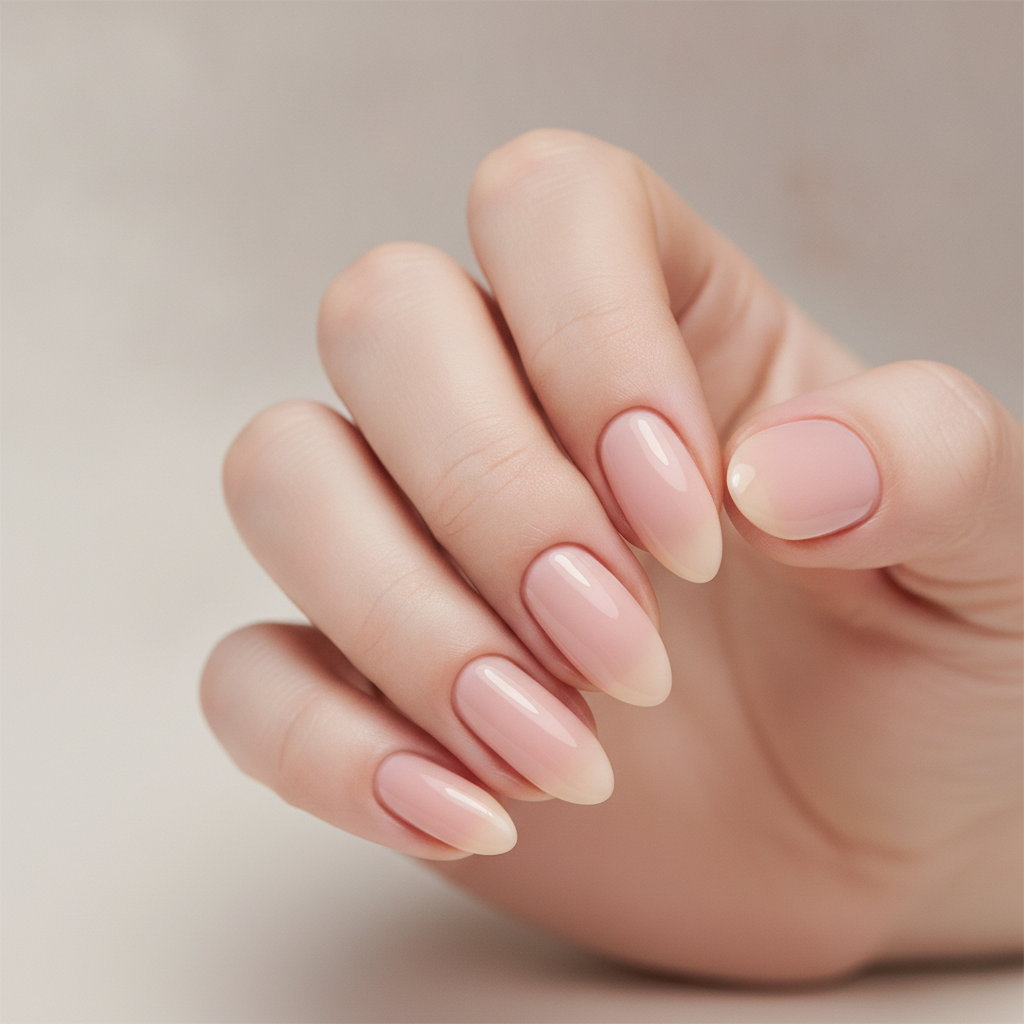 Sheer nude almond solid