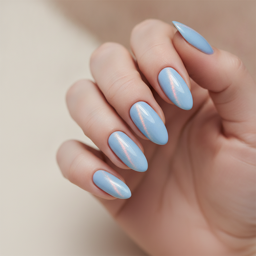 Baby blue magnetic cat-eye