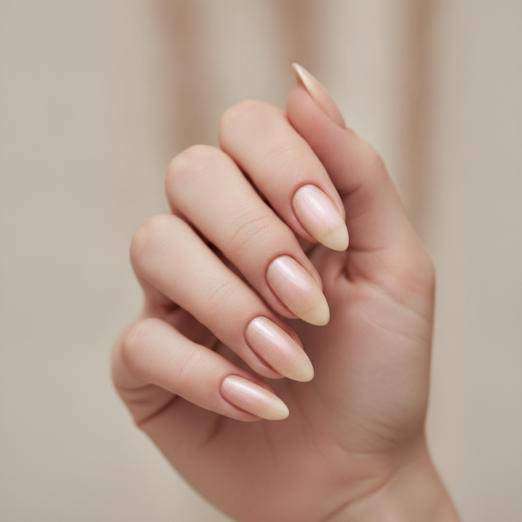 Champagne with soft cat-eye glow
