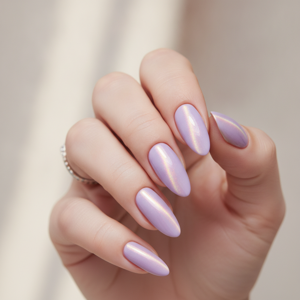 Soft lilac magnetic cat-eye