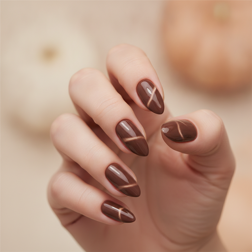 Mocha brown magnetic cat-eye