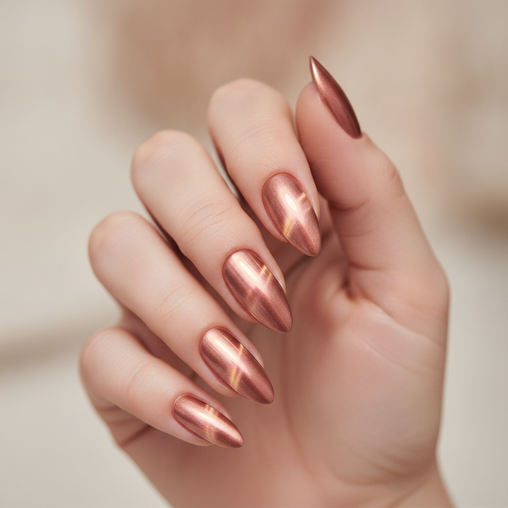 Rose gold chrome cat-eye