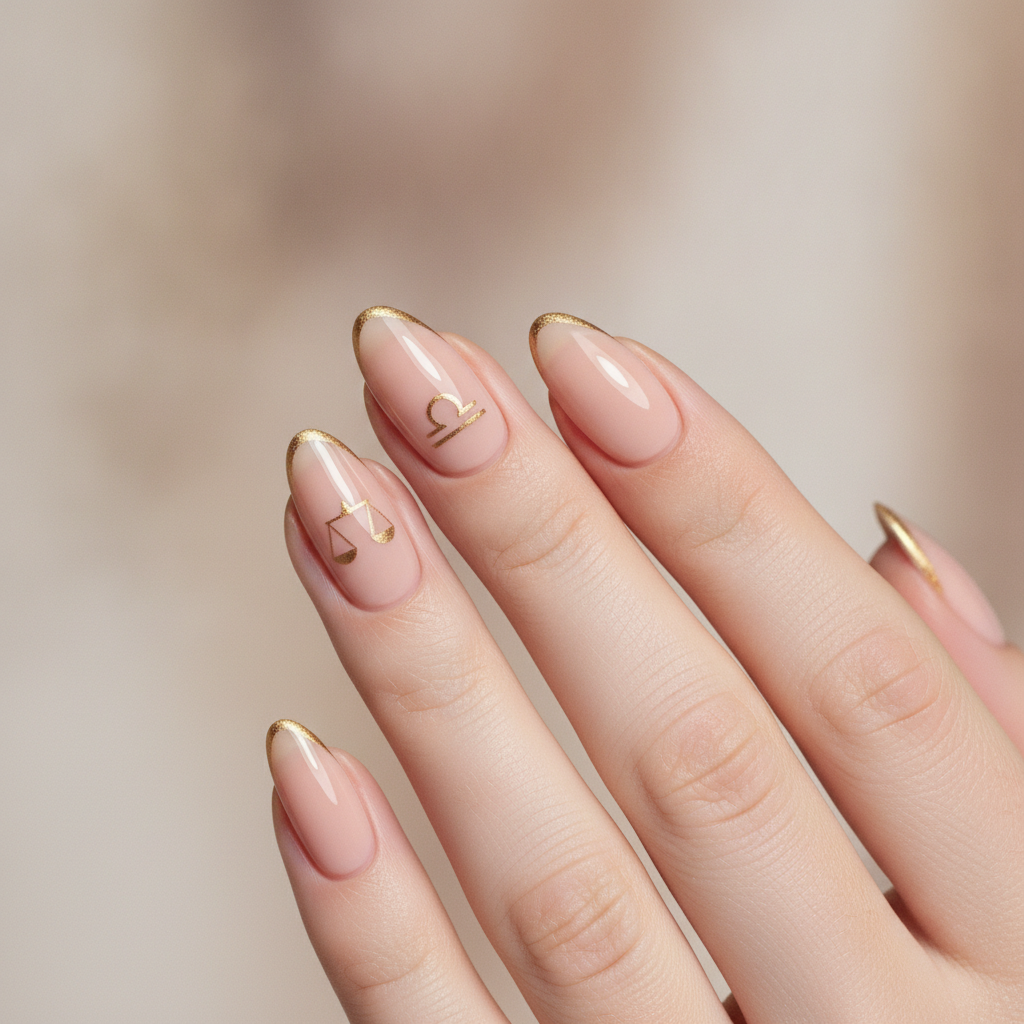 Nude with micro gold tips