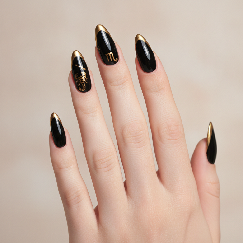 Black with gold chrome tips