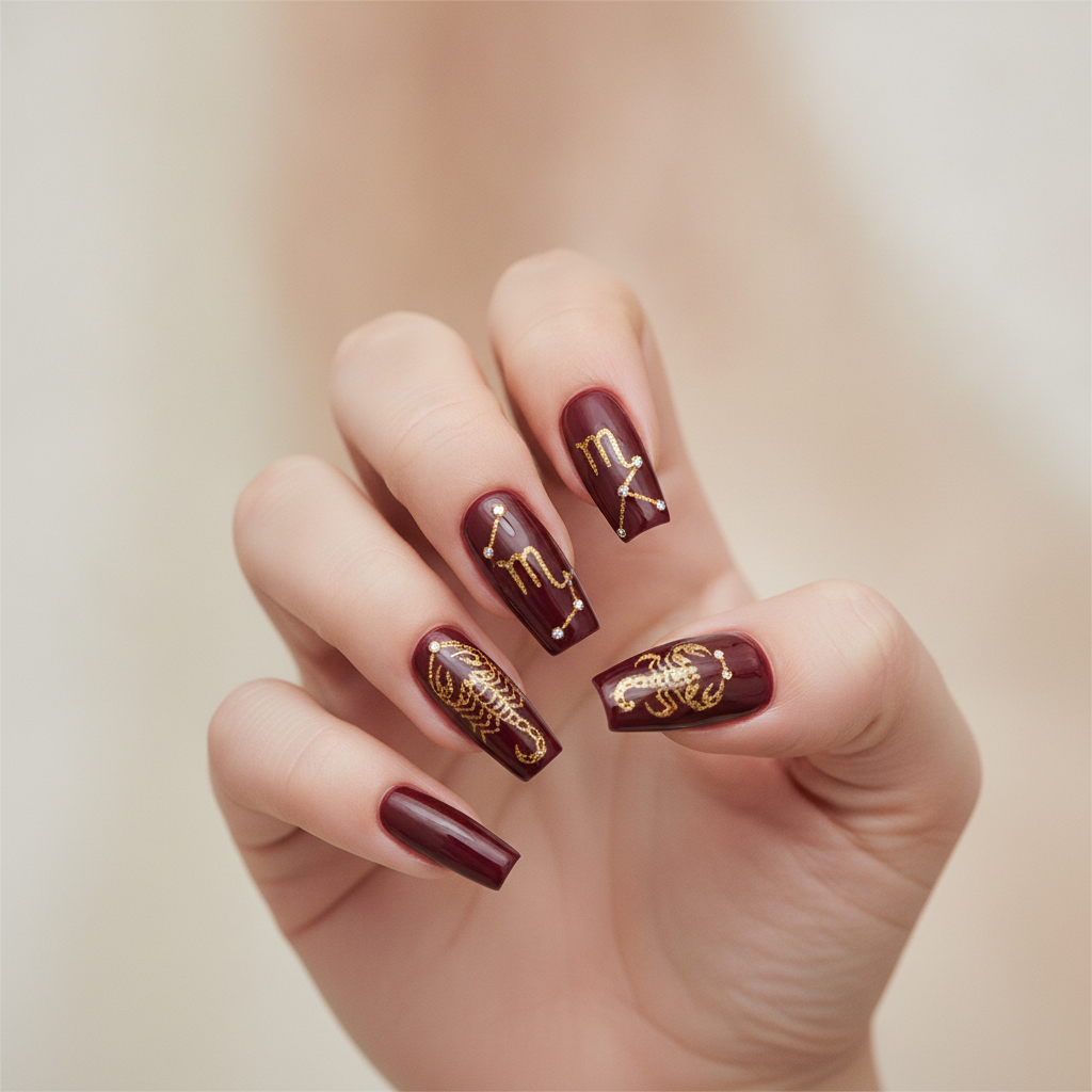 Long coffin deep burgundy