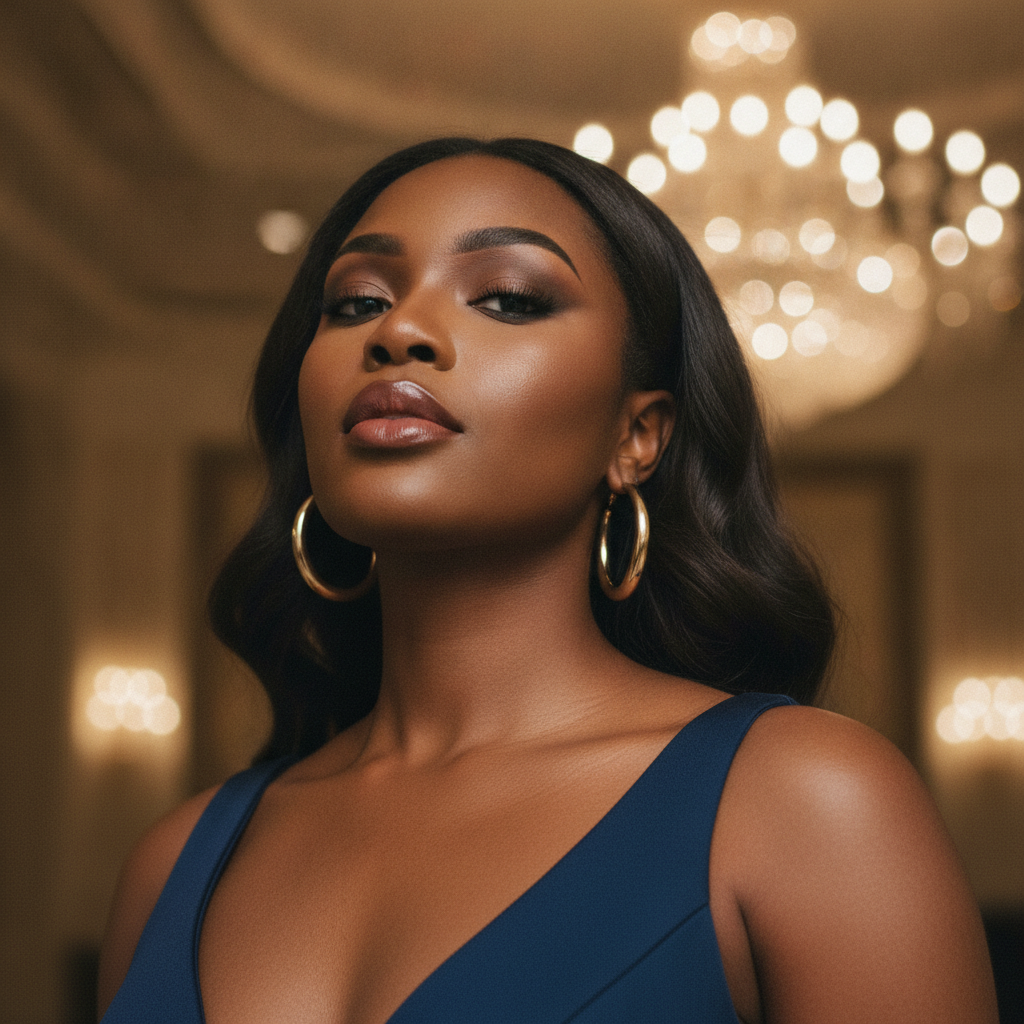 Soft glam + black-tie guest