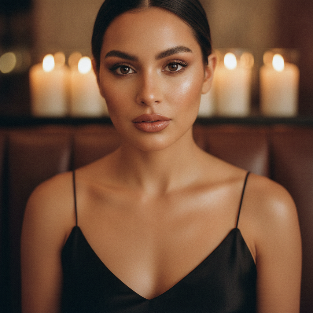 Nude rose + candlelit dinner