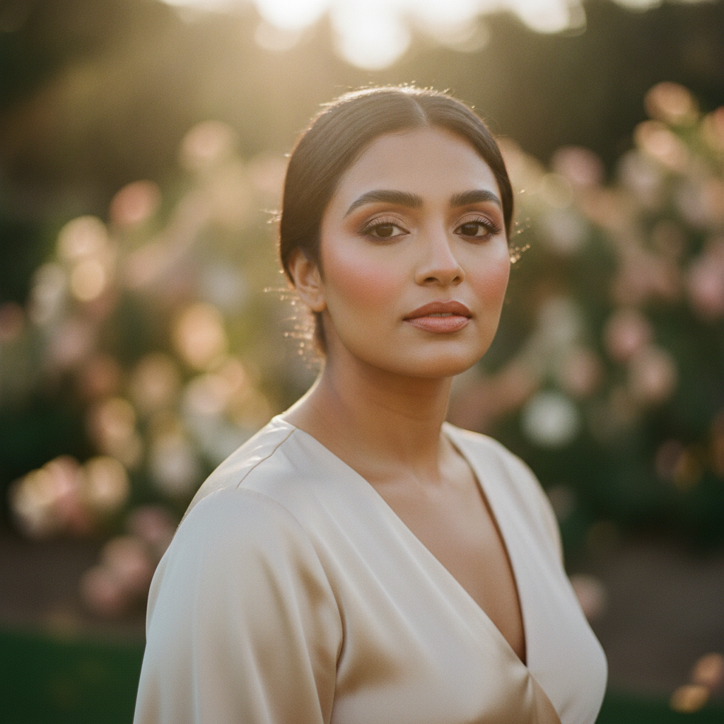 Soft peach + wedding guest